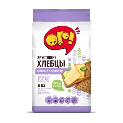 Хлебцы "ОГО" ржаные с солодом