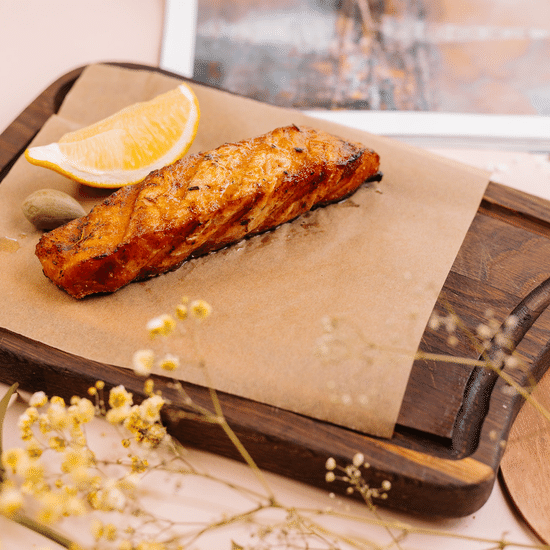 Стейк лосося на гриле