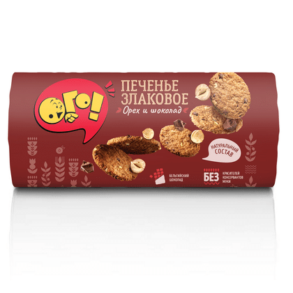Печенье злаковое "ОГО" Орех и шоколад