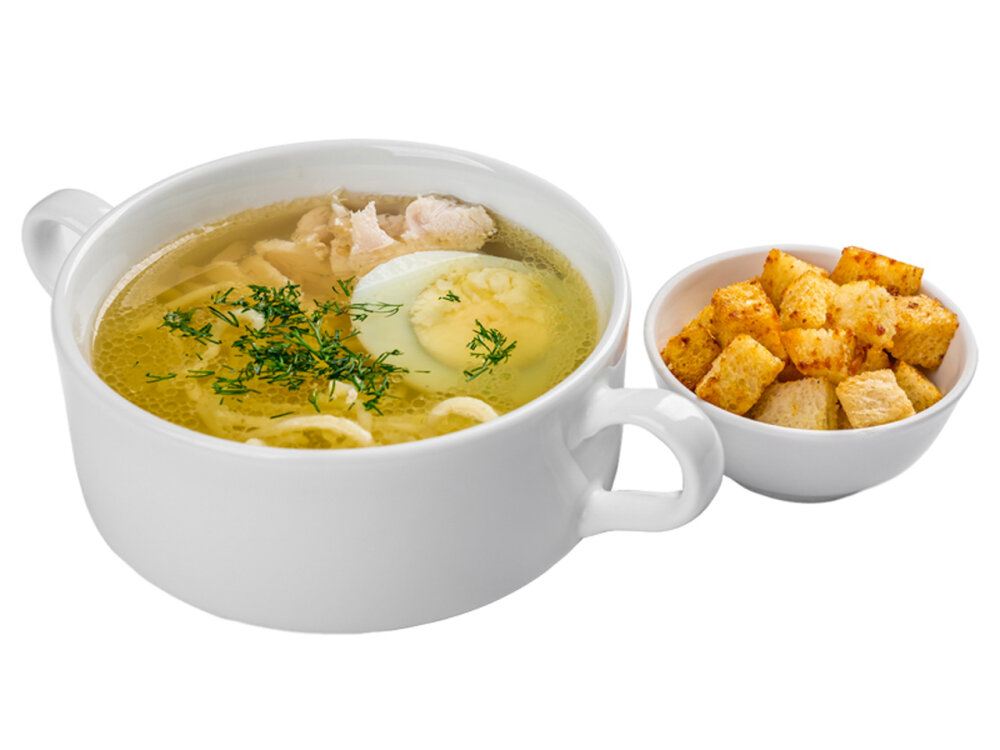 Суп лапша с куриным филе  и яйцом