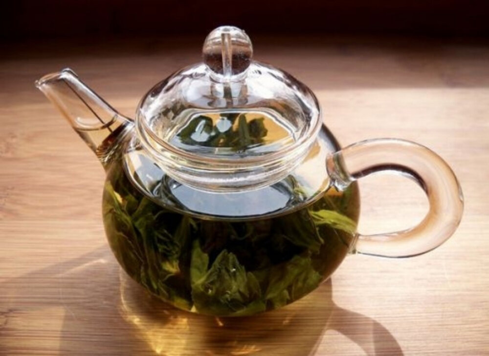 Зелёный чай клубника со сливками