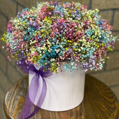 Шляпная коробка с гипсофилой 11