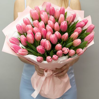 Букет «51 тюльпан» art 440 цвет на выбор, указывайте в комментариях