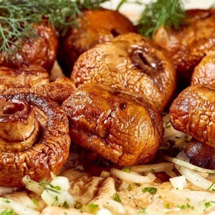 Грибы на гриле