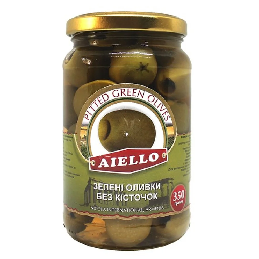Оливки зеленые без косточек AIELLO, 350Г