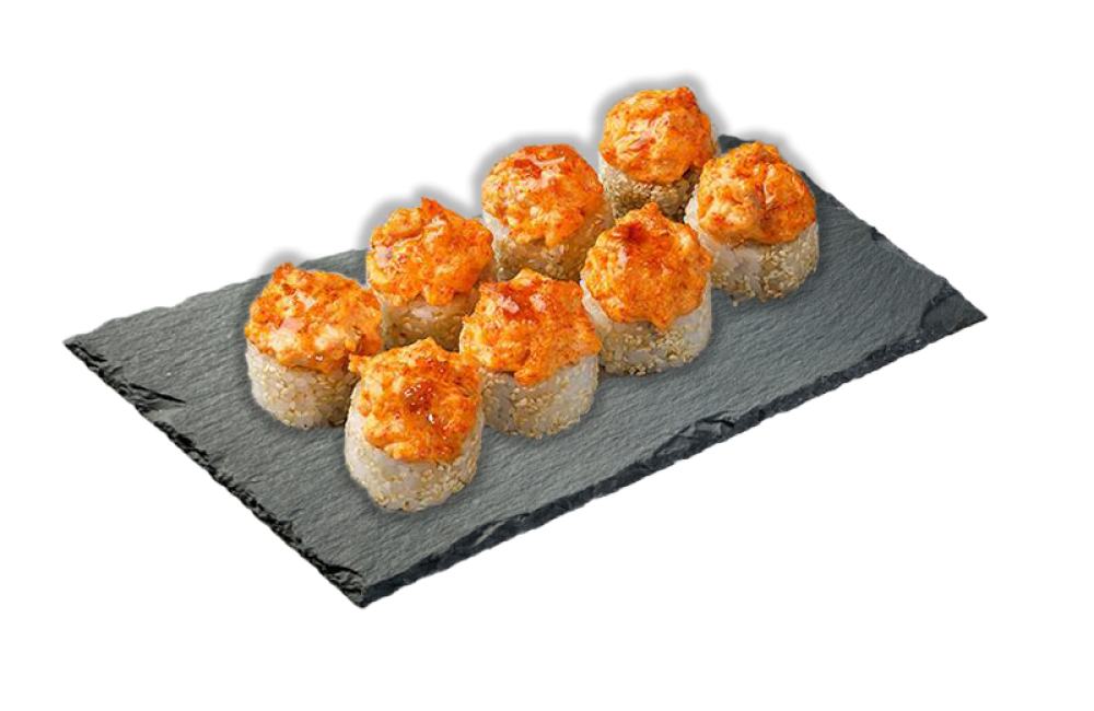 Запеченный ролл с креветкой и помидором 🌶️