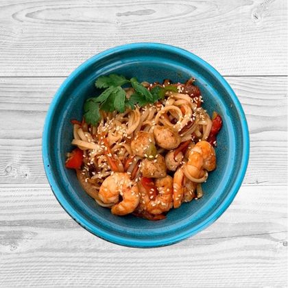 Удон ПадТай с курицей и креветками