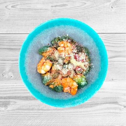 Брокколи с креветкой под фирменным соусом