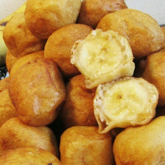 Жареные бананы с нутеллой