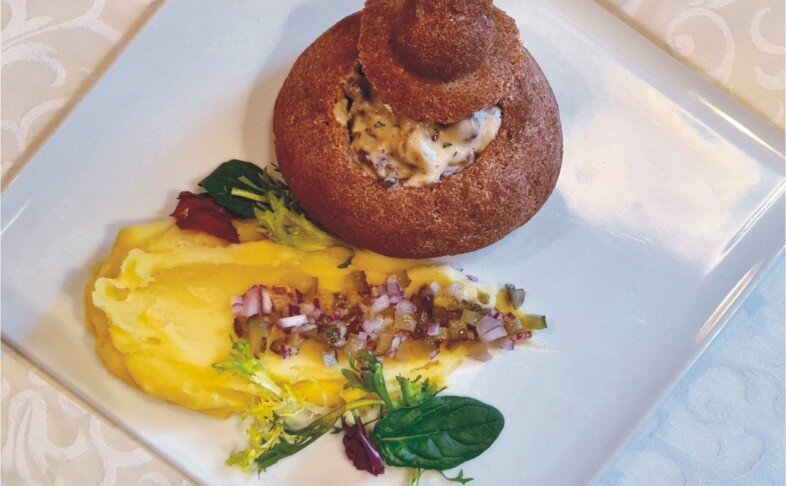 Бефстроганов с картофельным пюре