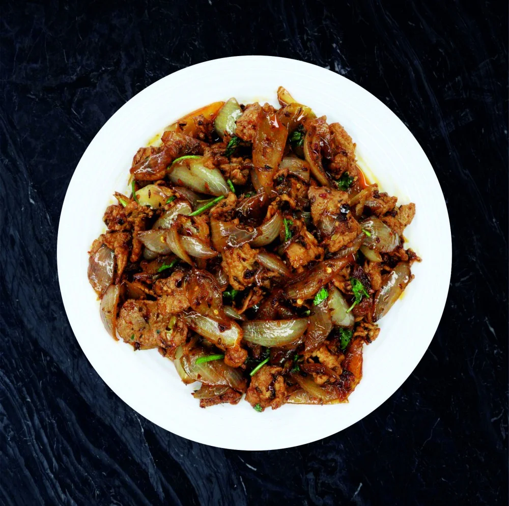 70 говяжья вырезка с зирой и луком