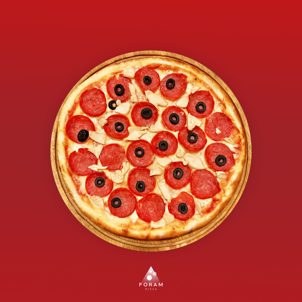 Пицца «Грибная и пеперони»
