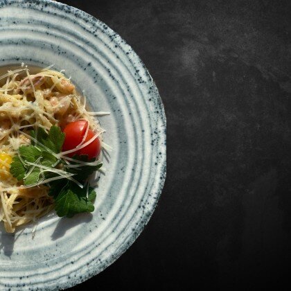 Паста с морепродуктами в сливочном соусе