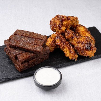 Корейская курочка с гренками