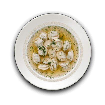 Пельмени с бульоном