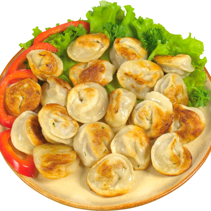 Пельмени жареные