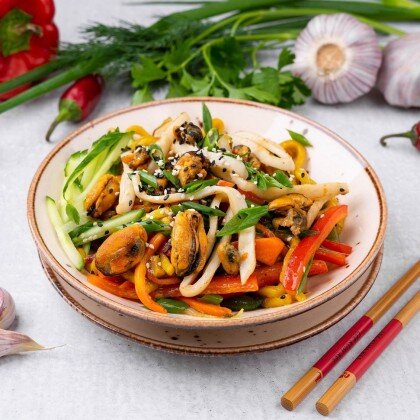 Удон с морепродуктами