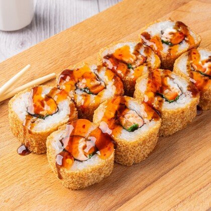 Темпура с копченым лососем