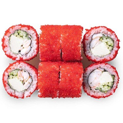 Ролл «Калифорния с креветкой» и огурцом