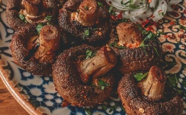 Грибы на мангале