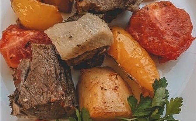 Баранина тушеная с овощами