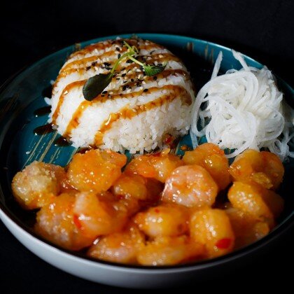 КРЕВЕТКИ В АЗИАТСКОМ СТИЛЕ  270 ГР