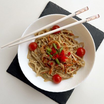 Удон с креветками