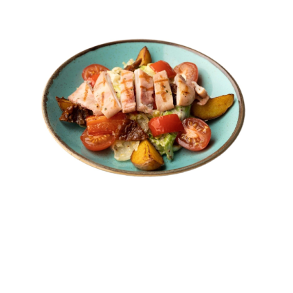 Салат теплый с кальмаром