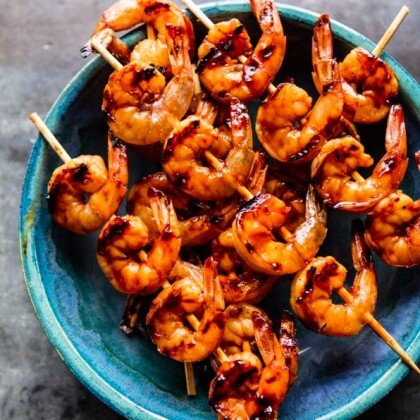 Креветки на мангале