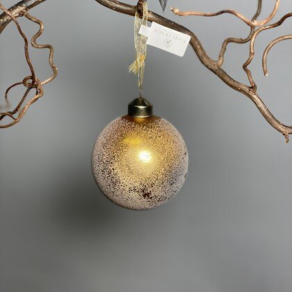 Елочная игрушка золотистый шар Karlsbach