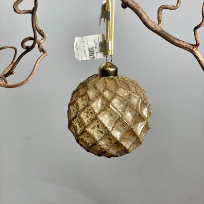 Елочная игрушка шар золотой (мини) Karlsbach