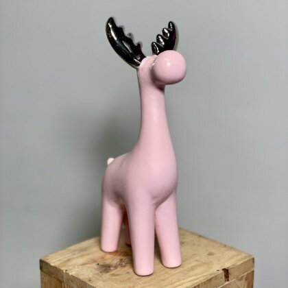 Олень из керамики (розовый)