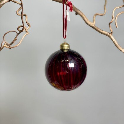 Елочная игрушка шар бордовый Karlsbach