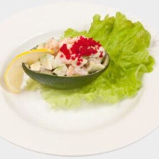 Салат «Коктейль их креветок с авокадо»