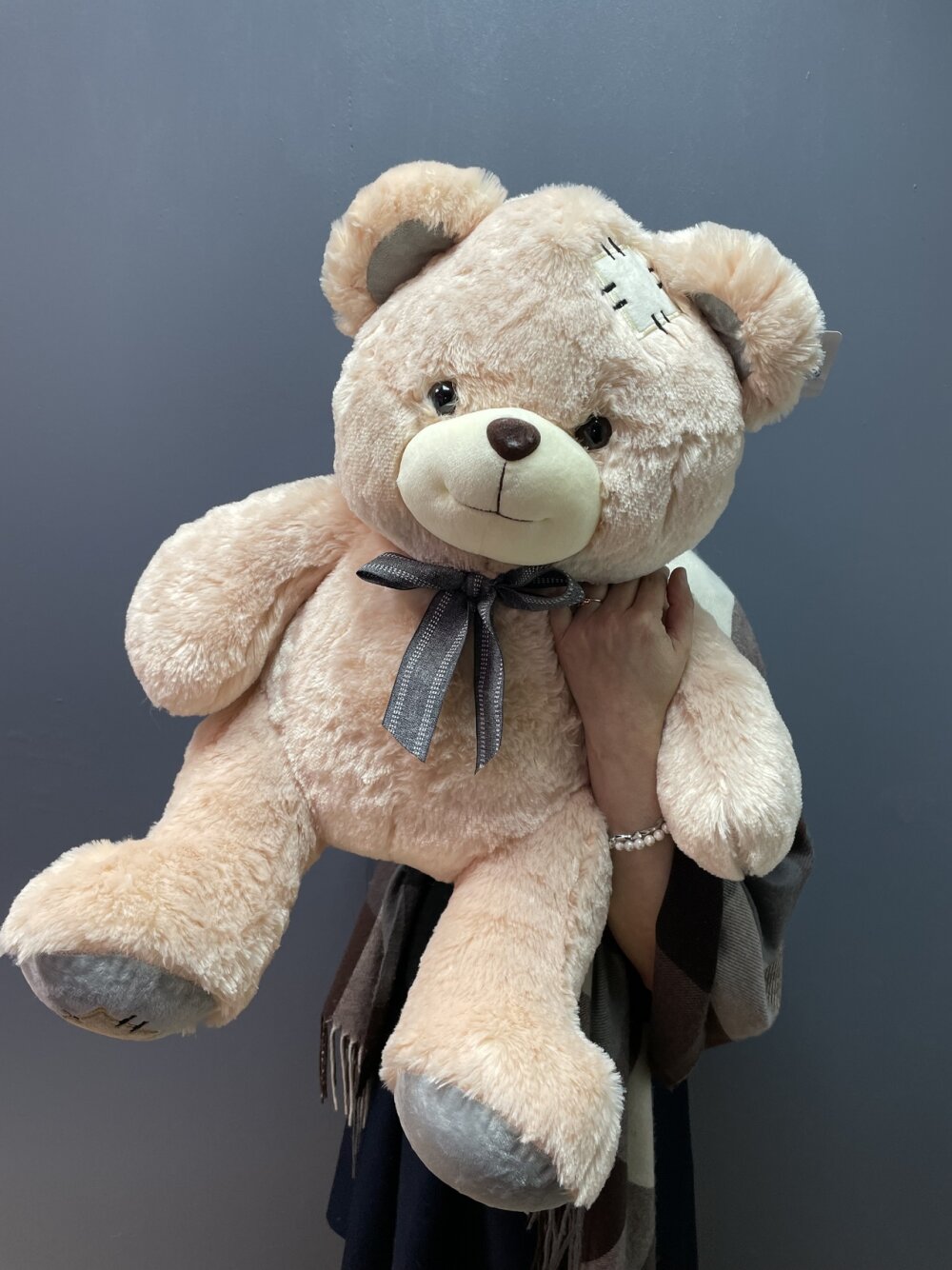 Мягкая игрушка «Медведь с бантом» 50 см, цвет бежевый