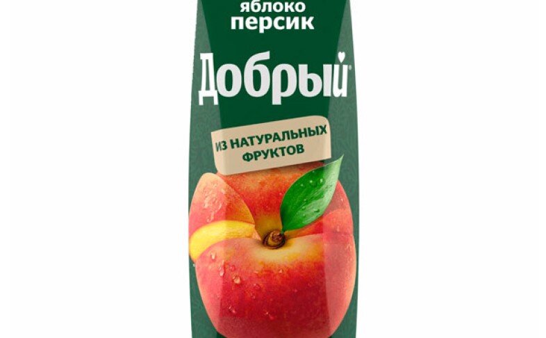 Сок натуральный Яблоко-персик 1л