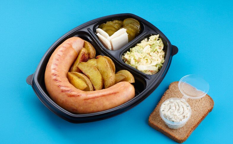 Колбаска Xl  с жареным картофелем