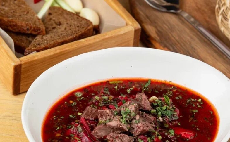 Борщ с мраморной говядиной
