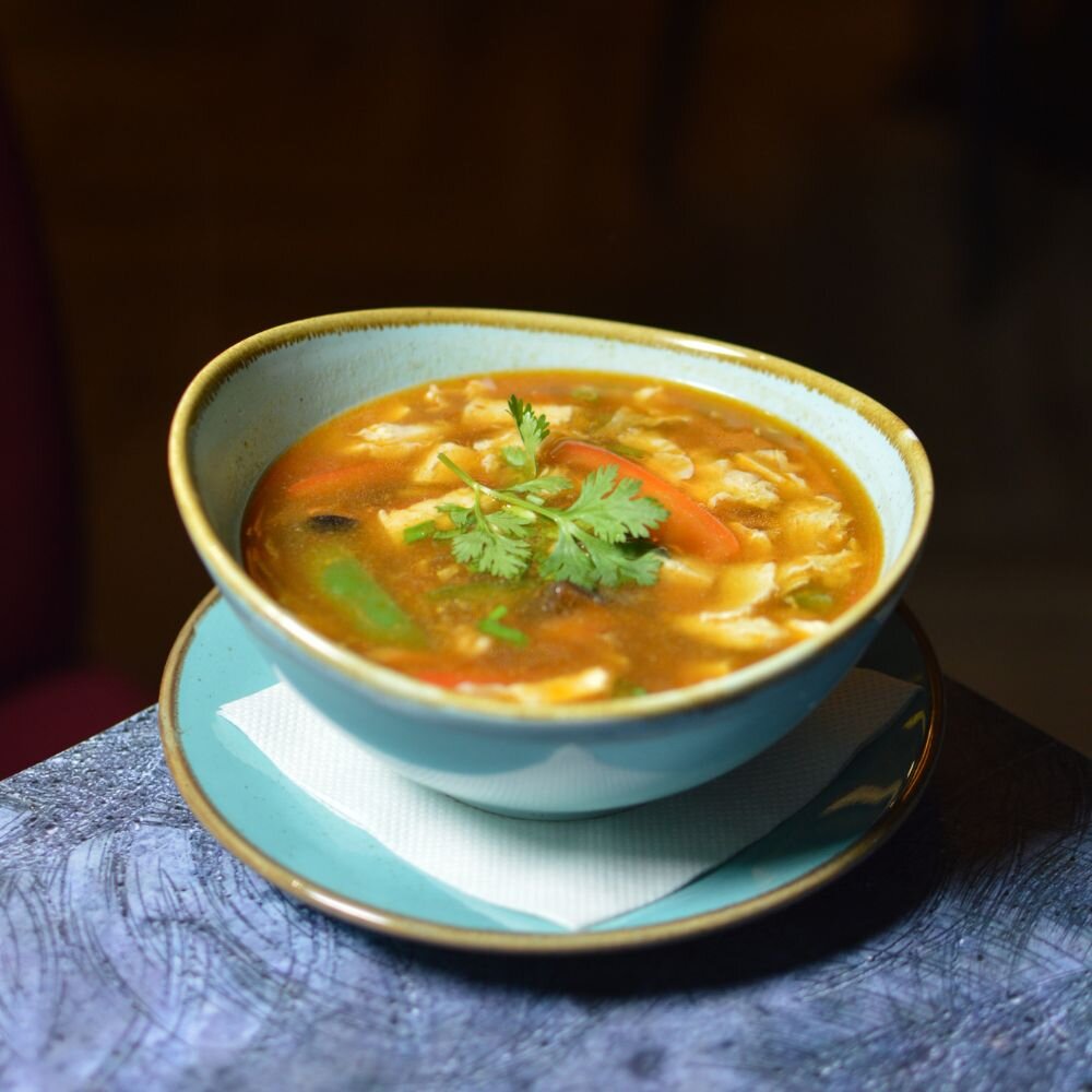 Кисло-острый суп со свининой и тофу