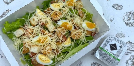 Салат "Цезарь" с креветками