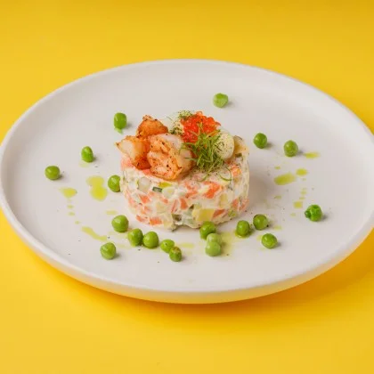 Оливье с морепродуктами