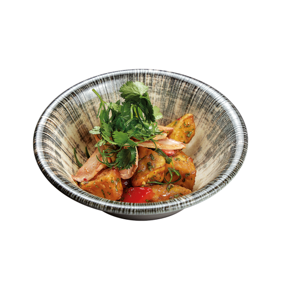 ТЕПЛЫЙ САЛАТ С БАКЛАЖАНАМИ И КАЛЬМАРОМ ГРИЛЬ