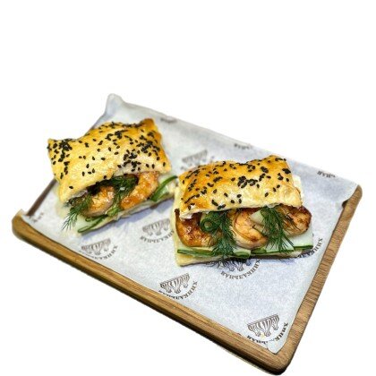 Брускетта с креветкой