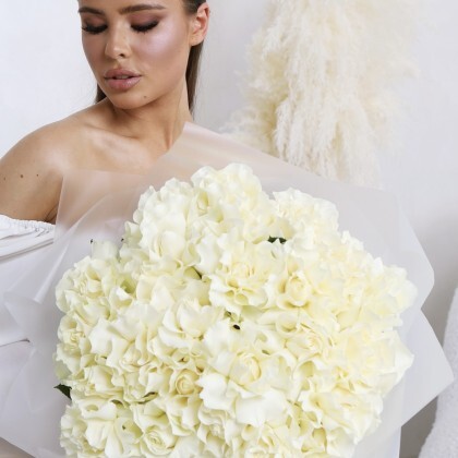 Букет 25 белых французских роз