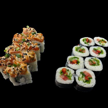 Ролл «Тартар из лосося» + Овощной ролл