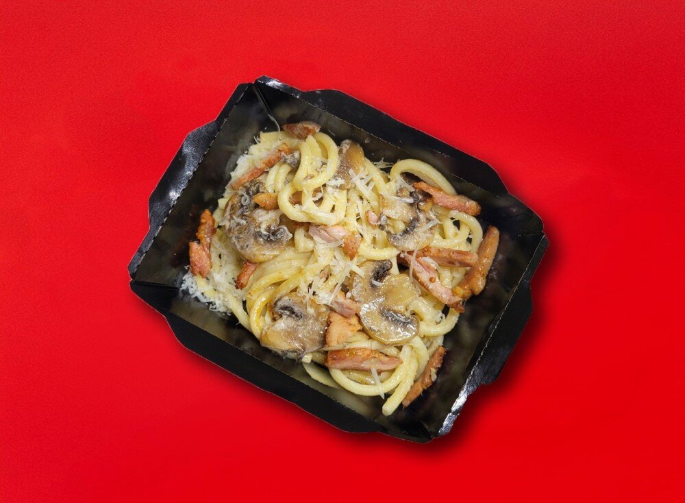 Паста с курицей и грибами