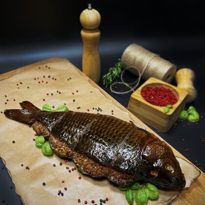 Карп г/к без костей фаршированный гречей с грибами