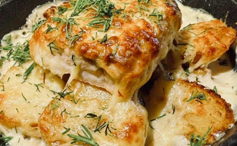 Филе лосося в сливках