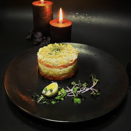 Мимоза с форелью халяль