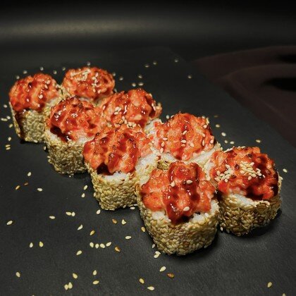 Ролл "Сливочный лосось" запечённый | халяль